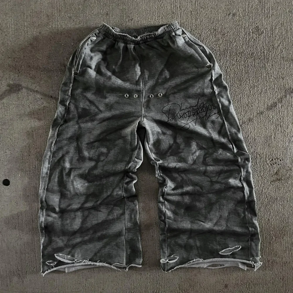 Jogger Wide Leg Vintage Stack Pant Flare Sweatpants Acid Wash Print Flare Baggy Sweat Track Digital Printed Pants for Men