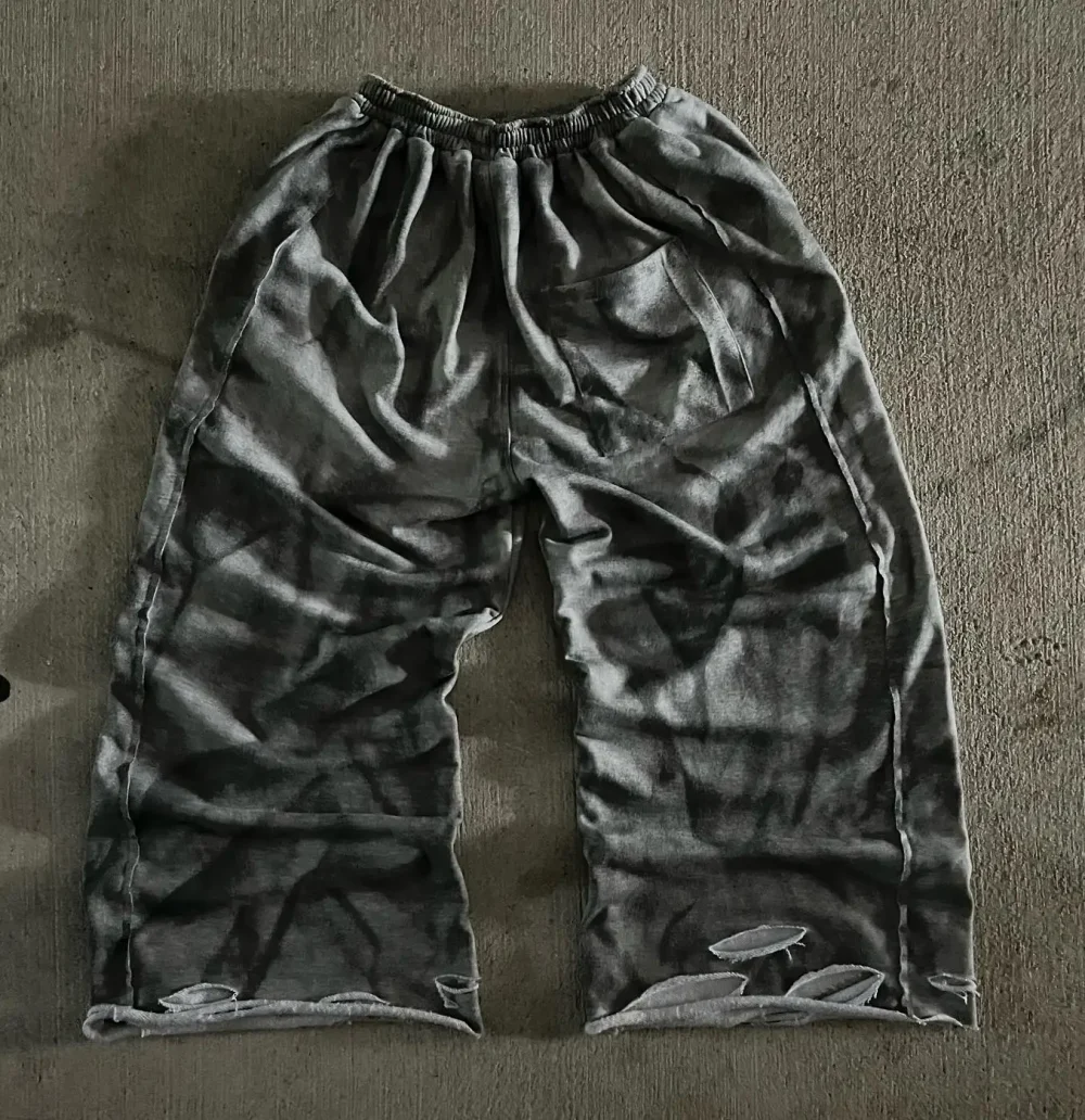 Jogger Wide Leg Vintage Stack Pant Flare Sweatpants Acid Wash Print Flare Baggy Sweat Track Digital Printed Pants for Men - Image 2