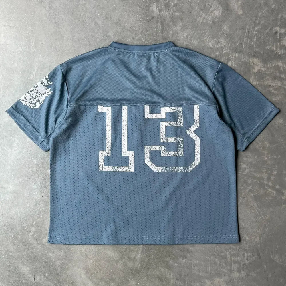 Dongguan Screen Print Oversized Boxy Polyester Football Jersey Heat Transfers for T-shirts Retro American Jersey - Image 4