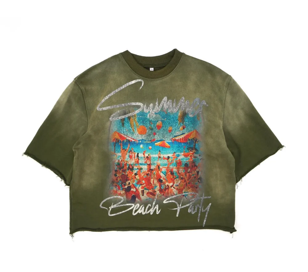 Distressed grams Shoulder Sun Faded Streetwear Graphic Cropped Boxy Vintage Acid Wash T Shirt for Men
